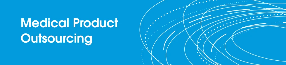 imagen azul con palabras subcontratación de productos médicos