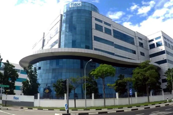 Außenansicht des Gebäudes Flex in Changi, Singapur