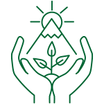 Symbol für das Programm zur Reduzierung von Treibhausgasemissionen (THG) und für erneuerbare Energien