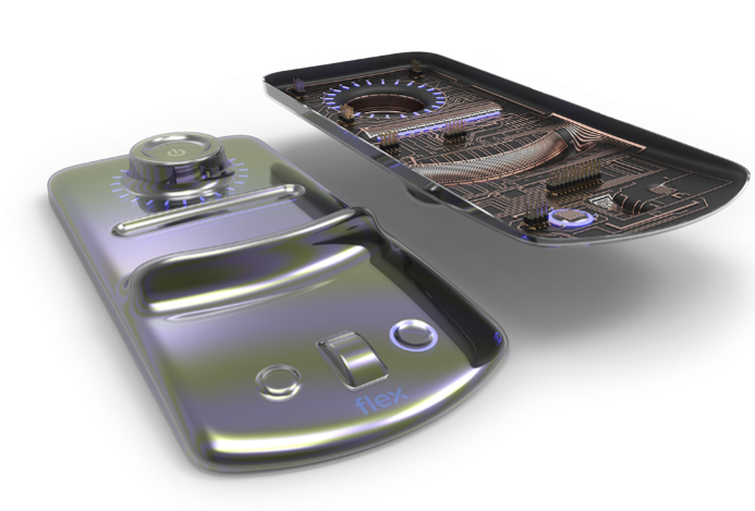 corte de la interfaz táctil con rastros conductivos insertados como una película durante el proceso de moldeo del cartucho