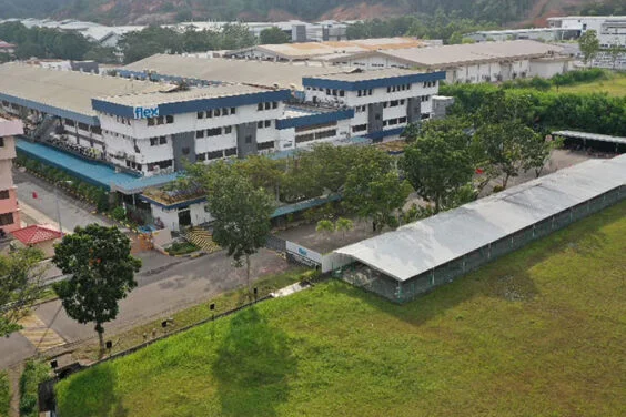 Außenansicht des Gebäudes Flex in Batam, Indonesien